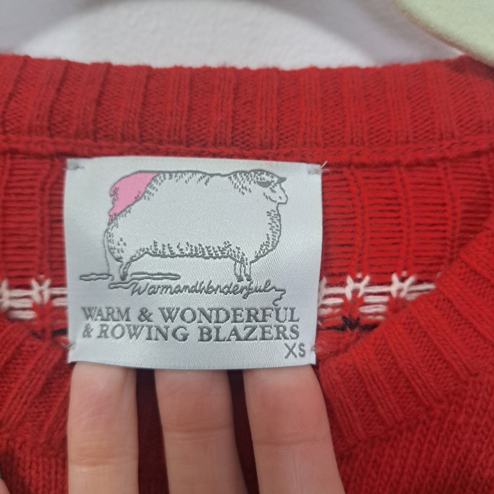 Warm&Wonderful & Rowing Blazers Diana Edition Wool Sheep Sweater Red XS NWOT - Picture 6 of 10